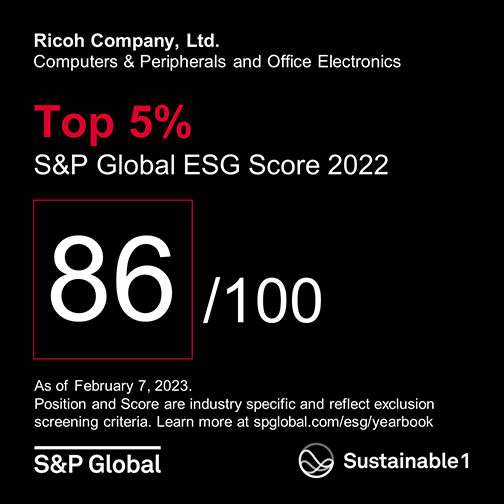 Ricoh zaradený do Sustainability Yearbook 2023 spoločnosťou S&P Global piaty rok po sebe